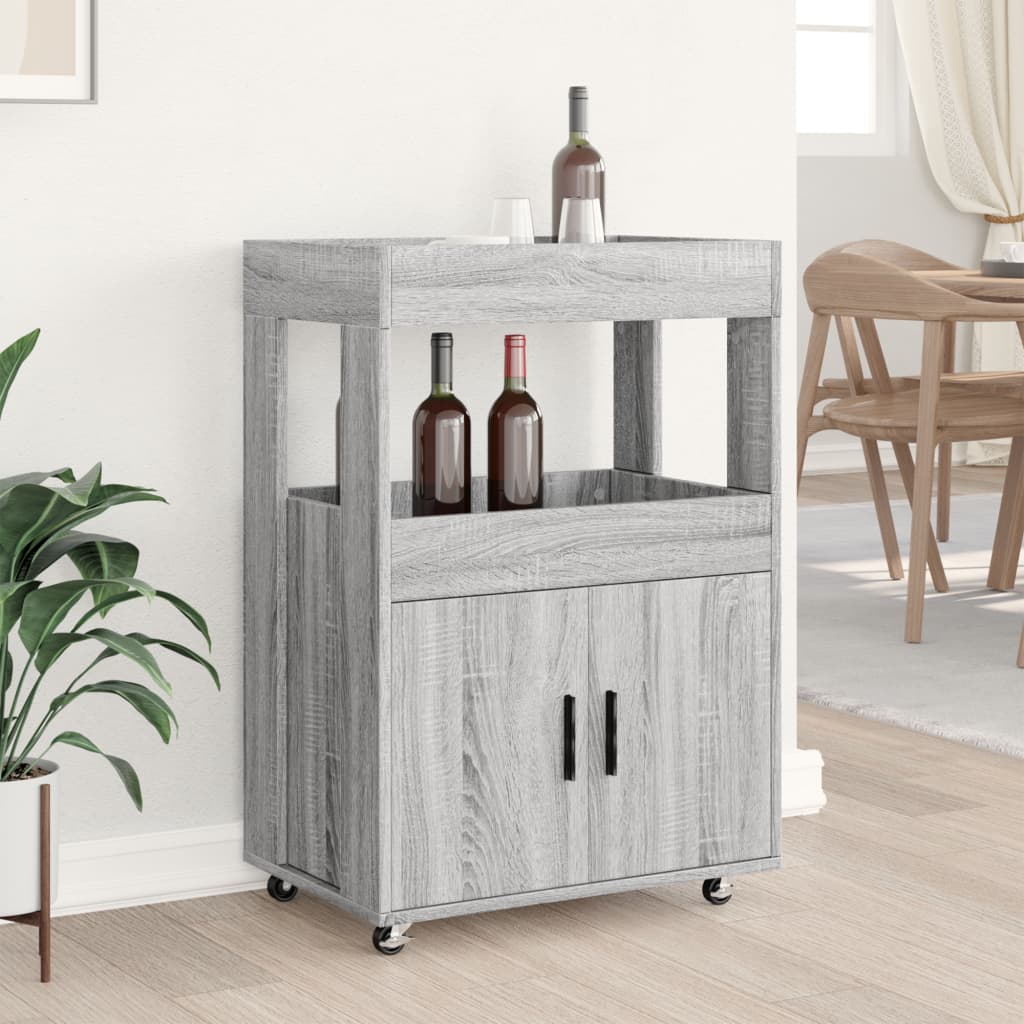 Τρόλεϊ Μπαρ Γκρι Sonoma 60x39,5x89 εκ. Επεξ. Ξύλο - Pakobazaar