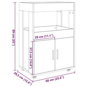 Τρόλεϊ Μπαρ Γκρι Sonoma 60x39,5x89 εκ. Επεξ. Ξύλο - Pakobazaar