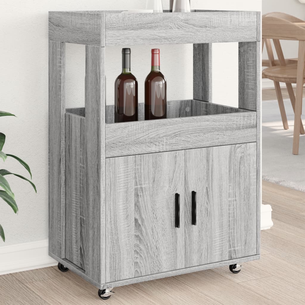 Τρόλεϊ Μπαρ Γκρι Sonoma 60x39,5x89 εκ. Επεξ. Ξύλο - Pakobazaar