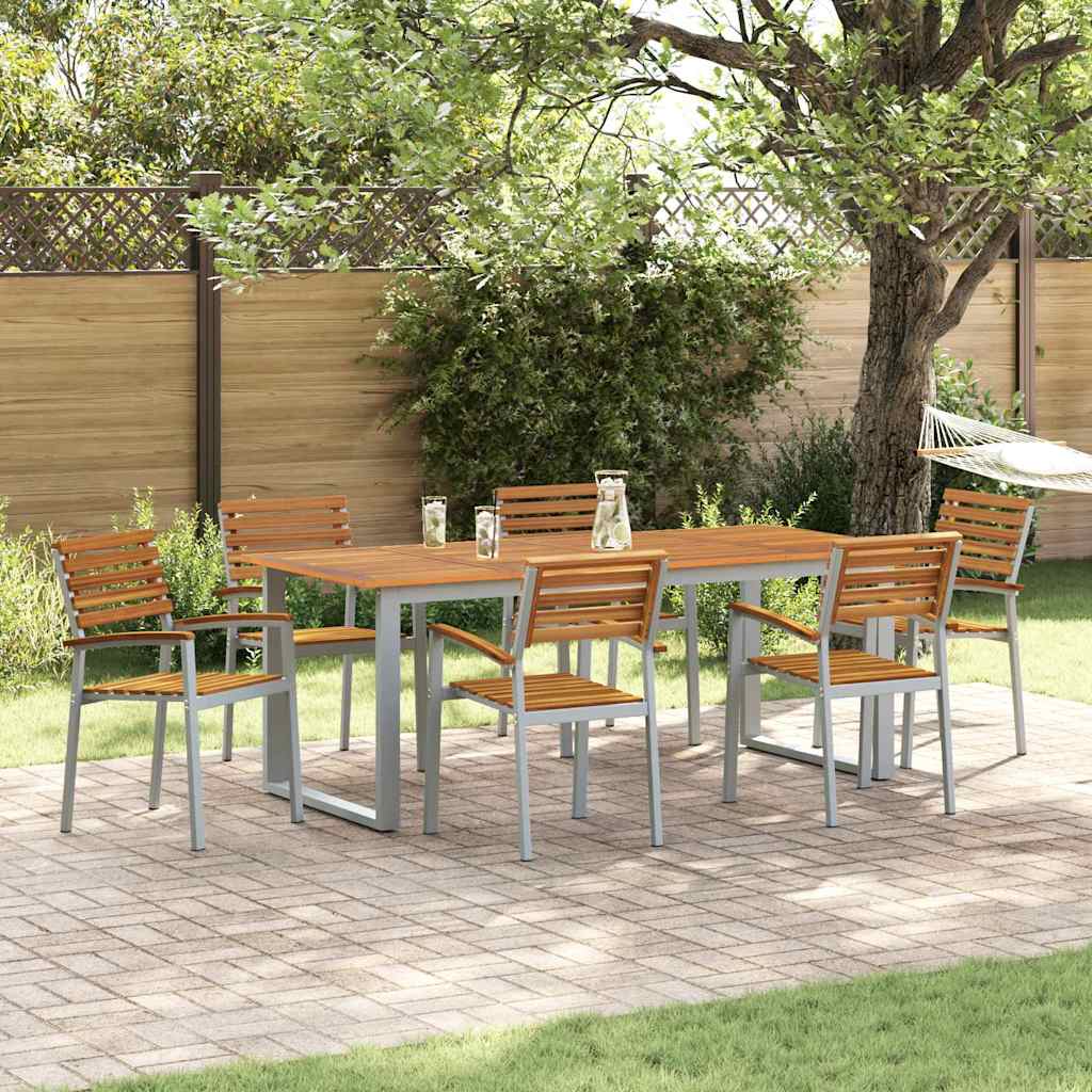 Καρέκλα Κήπου 6 pcs Καφέ 56 x 57 x 87 εκ Στερεό Ξύλο Ακακίας