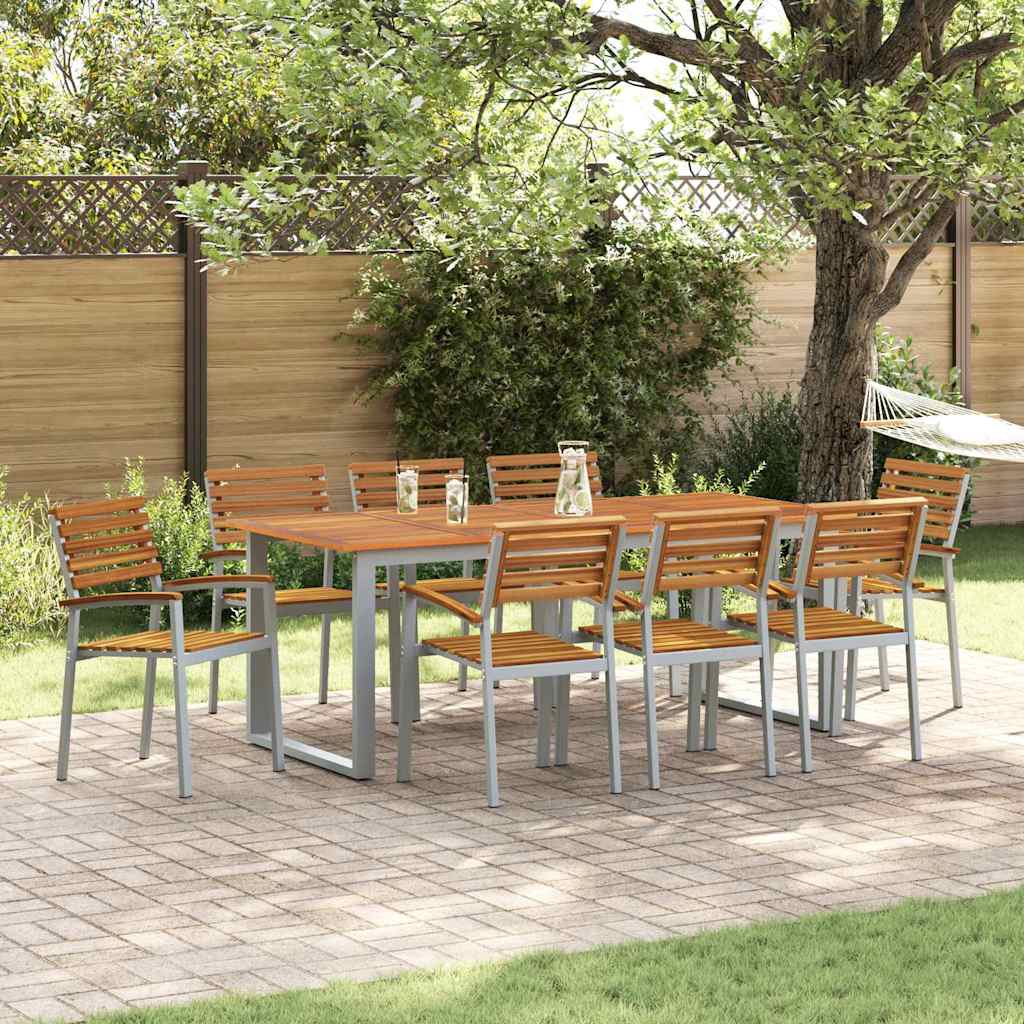 Καρέκλα Κήπου 8 pcs Καφέ 56 x 57 x 87 εκ Στερεό Ξύλο Ακακίας