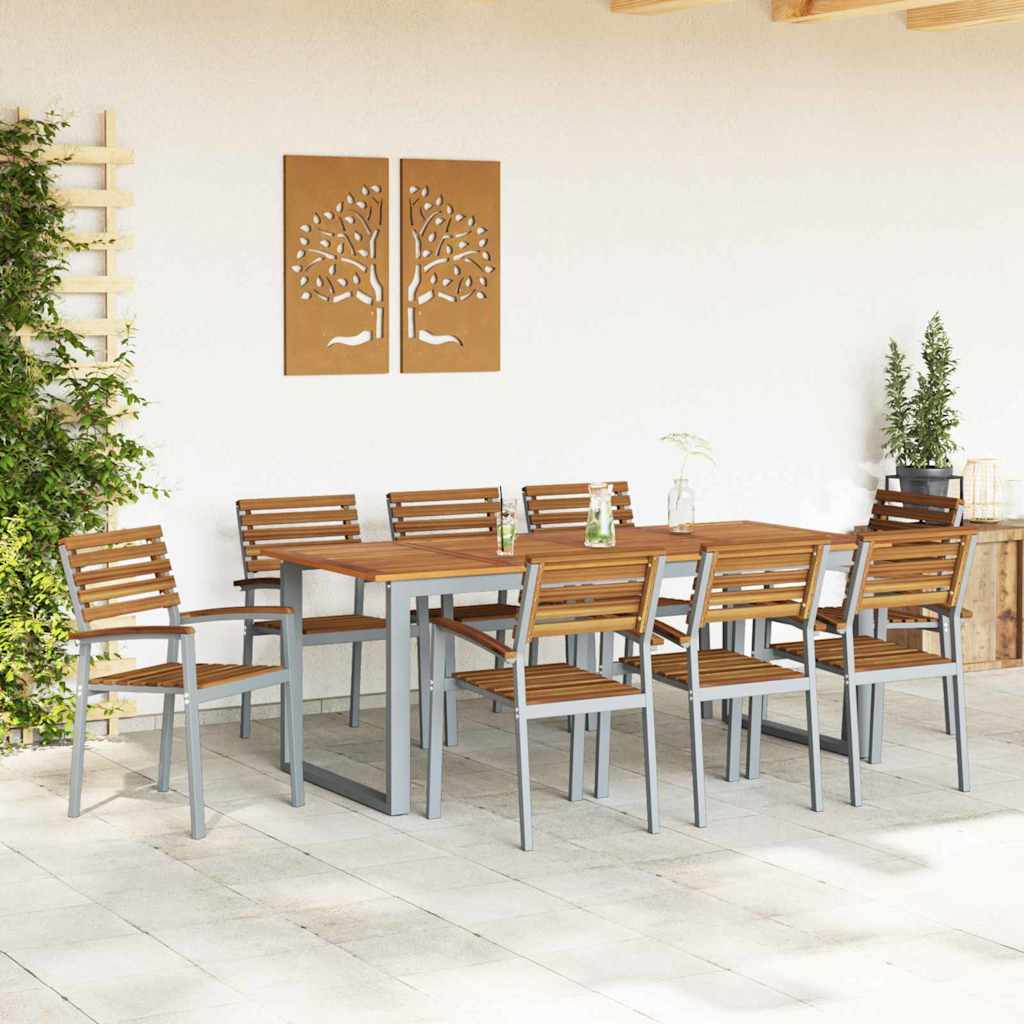 Καρέκλα Κήπου 8 pcs Καφέ 56 x 57 x 87 εκ Στερεό Ξύλο Ακακίας