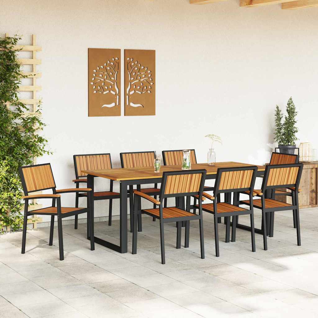 Στοιβαζόμενη Καρέκλα 8 pcs Καφέ 56 x 57 x 87 εκ