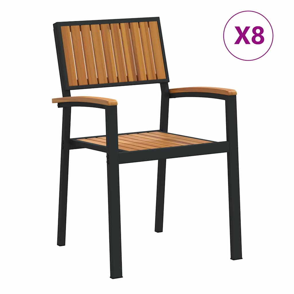 Στοιβαζόμενη Καρέκλα 8 pcs Καφέ 56 x 57 x 87 εκ