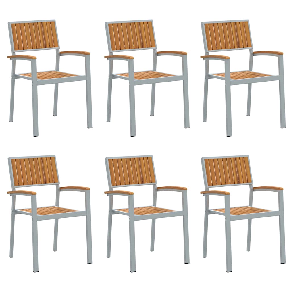 Στοιβαζόμενη Καρέκλα 6 pcs Καφέ 56 x 57 x 87 εκ