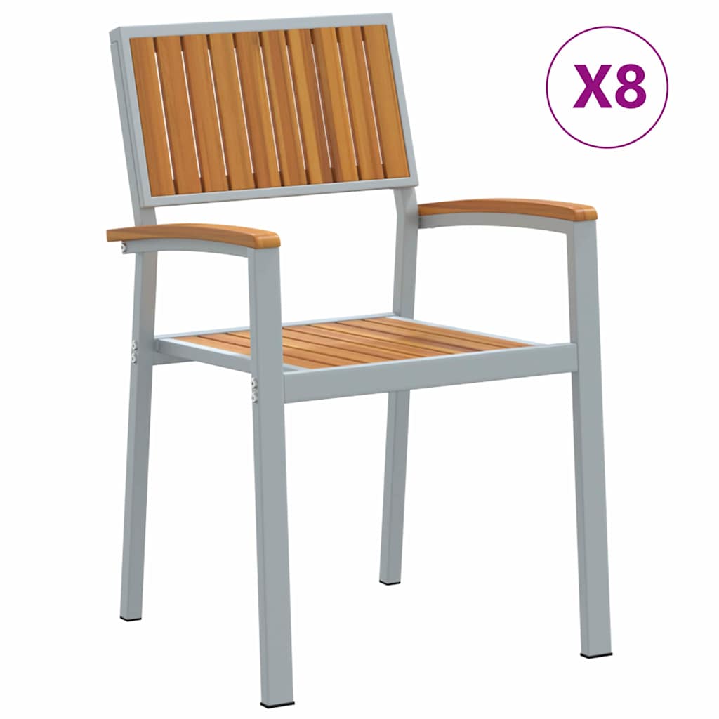 Στοιβαζόμενη Καρέκλα 8 pcs Καφέ 56 x 57 x 87 εκ