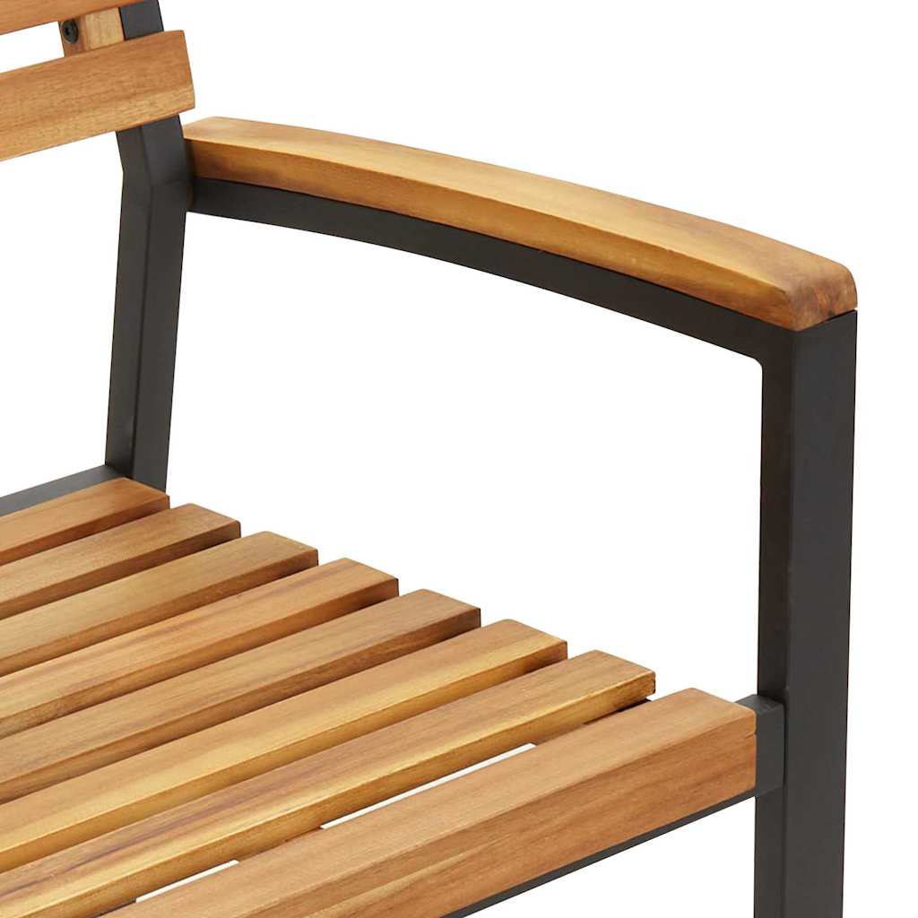 Σέτ φαγητού για κήπο 7 pcs Μαύρο Στερεό Ξύλο Ακακίας - Pakobazaar