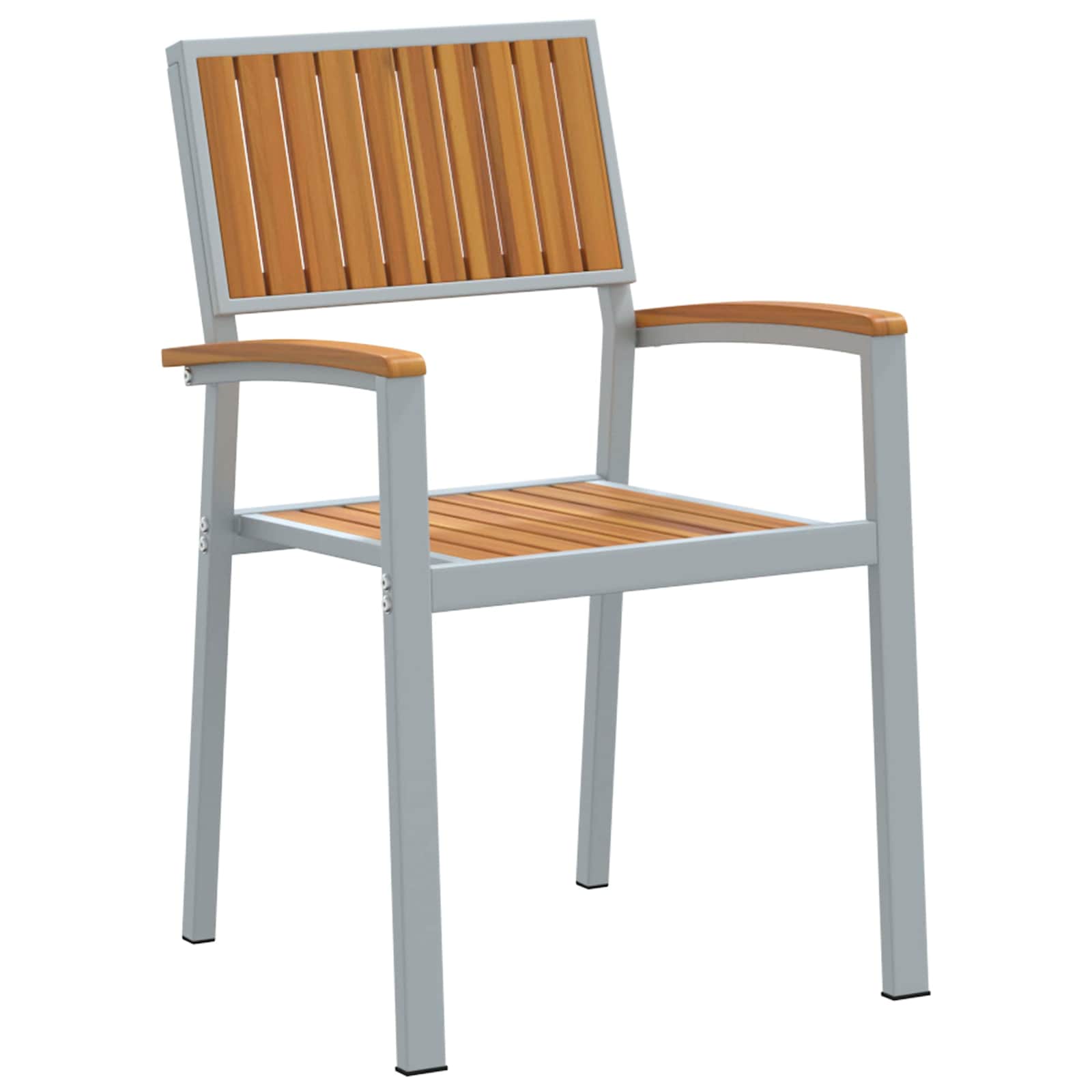 Σέτ φαγητού για κήπο 7 pcs Γκρι Στερεό Ξύλο Ακακίας - Pakobazaar