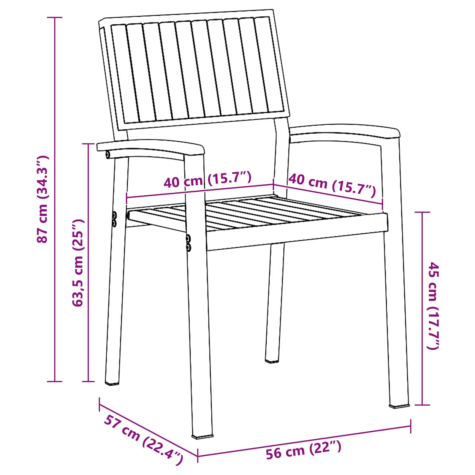 Σέτ φαγητού για κήπο 7 pcs Γκρι Στερεό Ξύλο Ακακίας - Pakobazaar