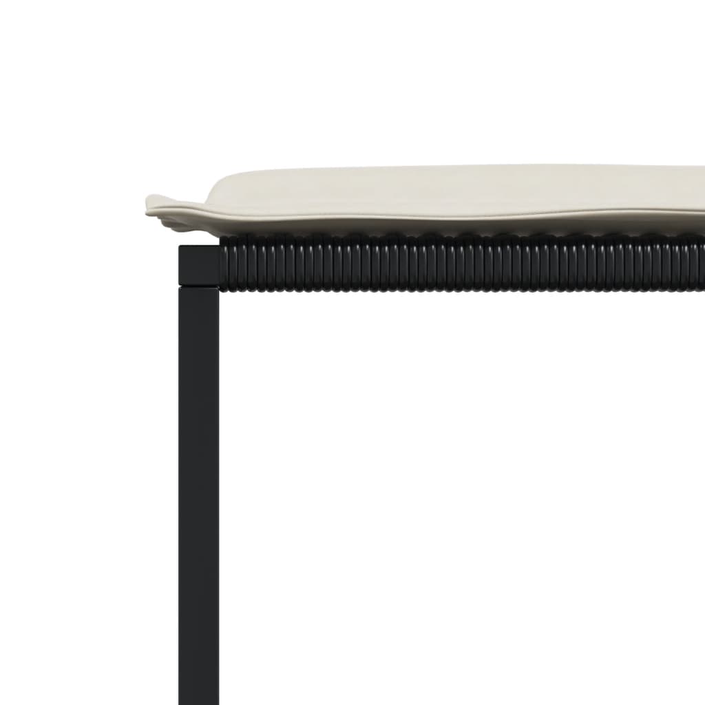 Σετ Τραπεζαρίας Κήπου 11 τεμ Μαύρο από Συνθ. Ρατάν με Μαξιλάρια