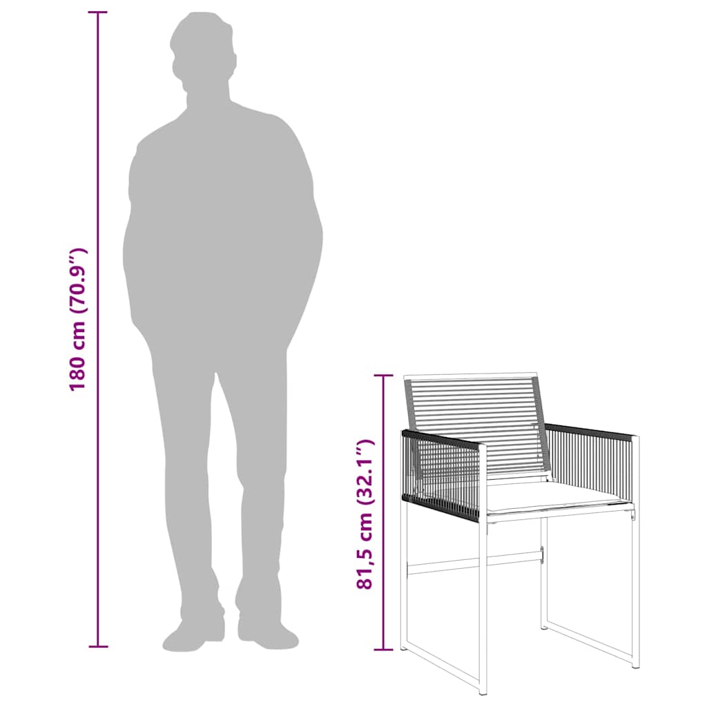 Σετ Τραπεζαρίας Κήπου 7 Τεμ. Μαύρο Συνθετικό Ρατάν με Μαξιλάρια