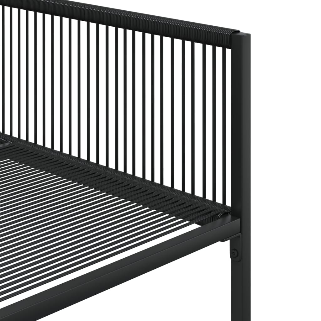 Σετ Τραπεζαρίας Κήπου 7 Τεμαχίων Μαύρο από Συνθετικό Ρατάν