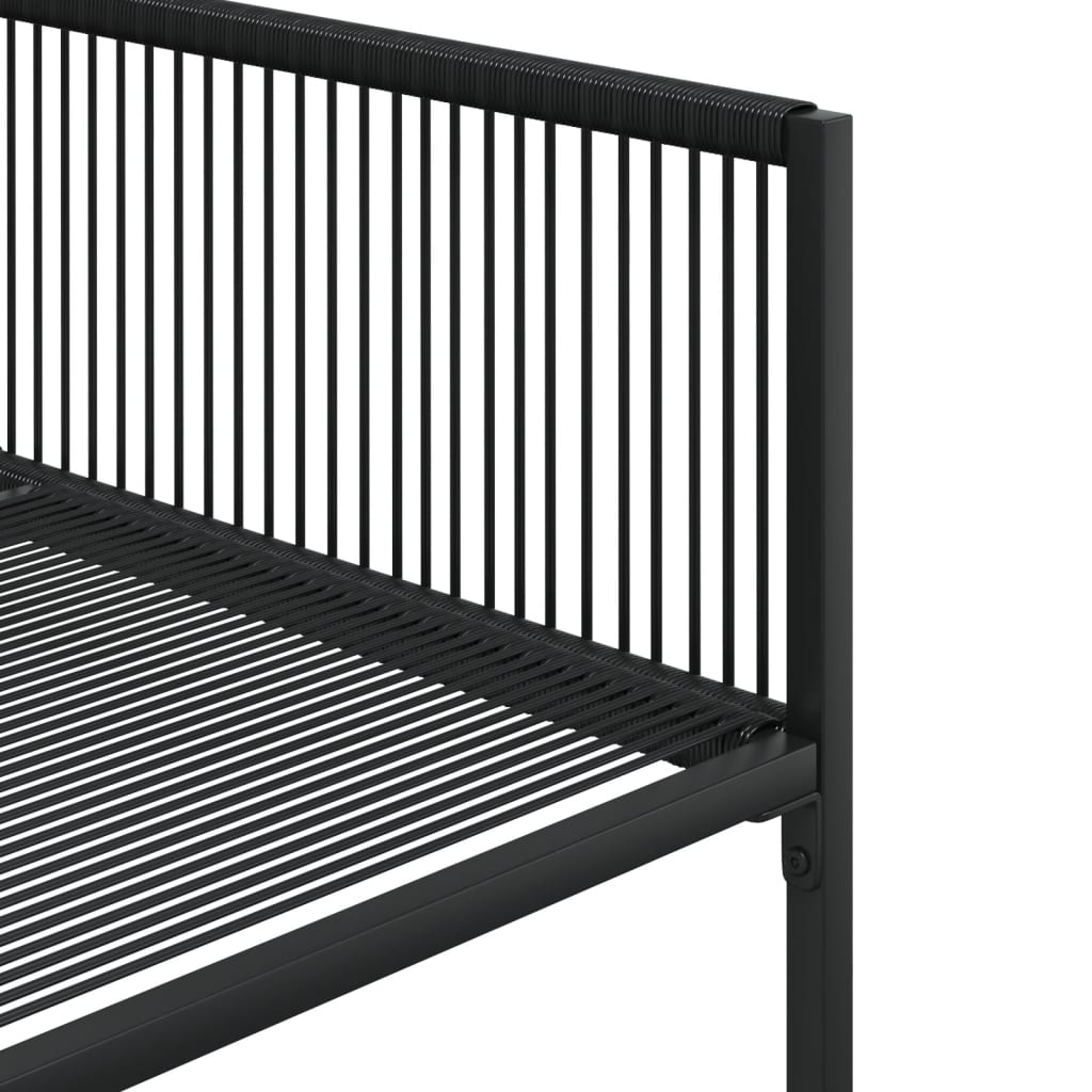 Σετ Τραπεζαρίας Κήπου 15 Τεμαχίων Μαύρο Συνθετικό Ρατάν