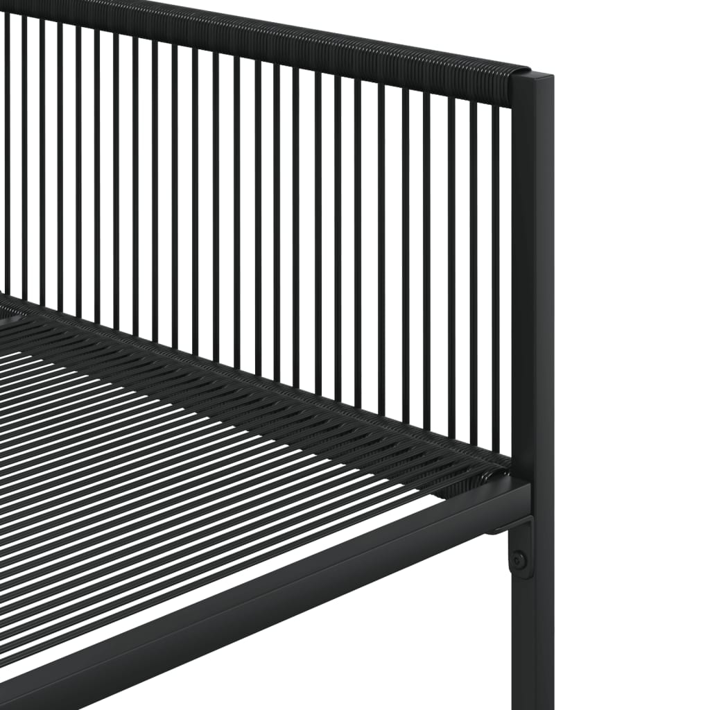 Σετ Τραπεζαρίας Κήπου 17 Τεμαχίων Μαύρο Συνθετικό Ρατάν