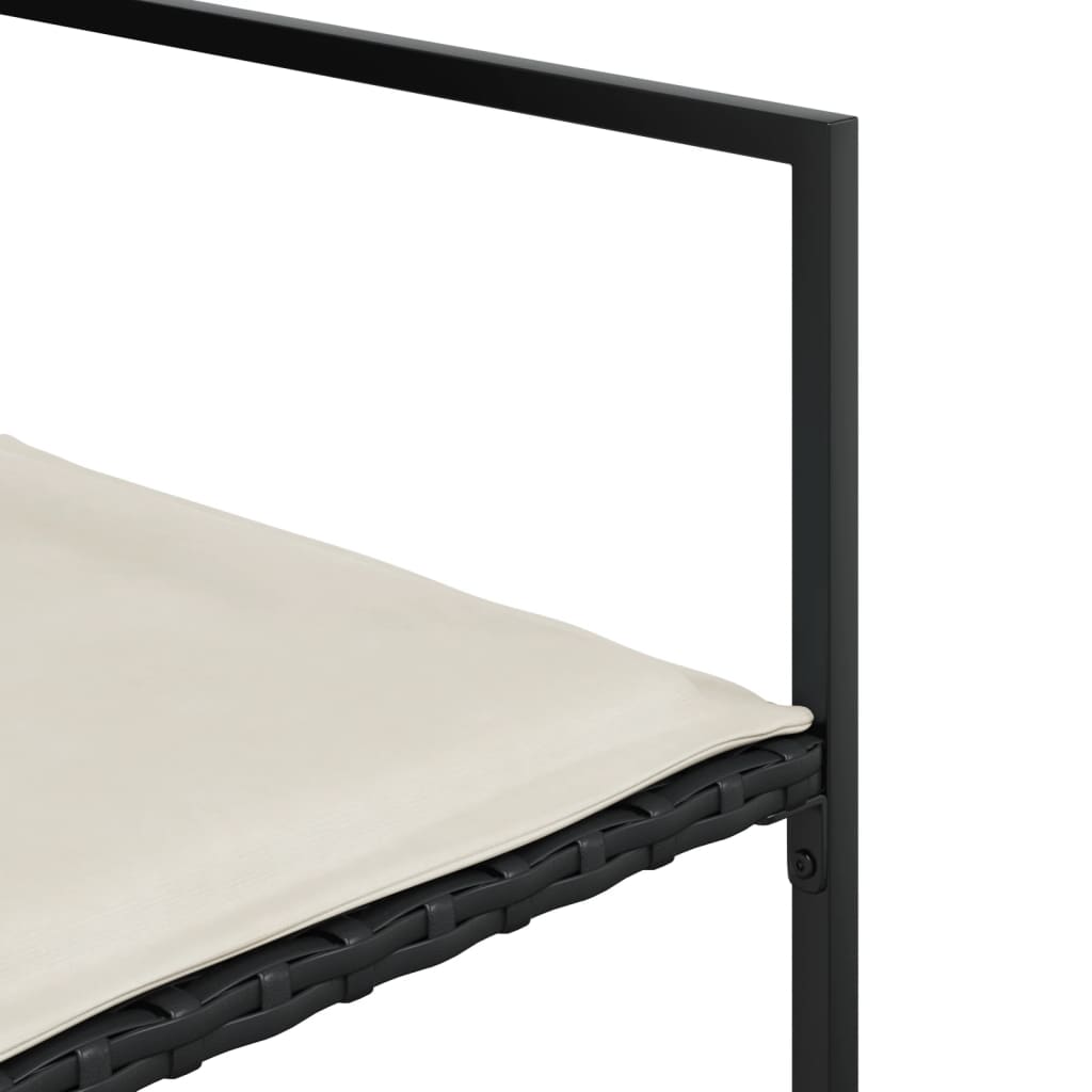 Σετ Τραπεζαρίας Κήπου 13τεμ. Μαύρο από Συνθ. Ρατάν με Μαξιλάρια