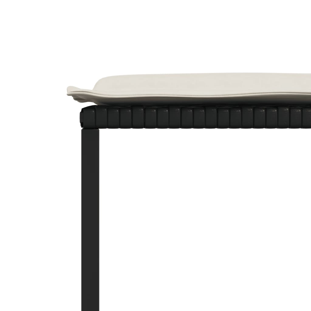 Σετ Τραπεζαρίας Κήπου 11 τεμ Μαύρο από Συνθ. Ρατάν με Μαξιλάρια