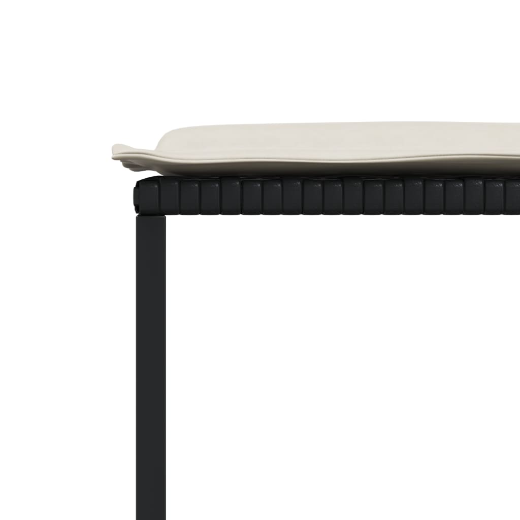 Σετ Τραπεζαρίας Κήπου 15 τεμ Μαύρο από Συνθ. Ρατάν με Μαξιλάρια