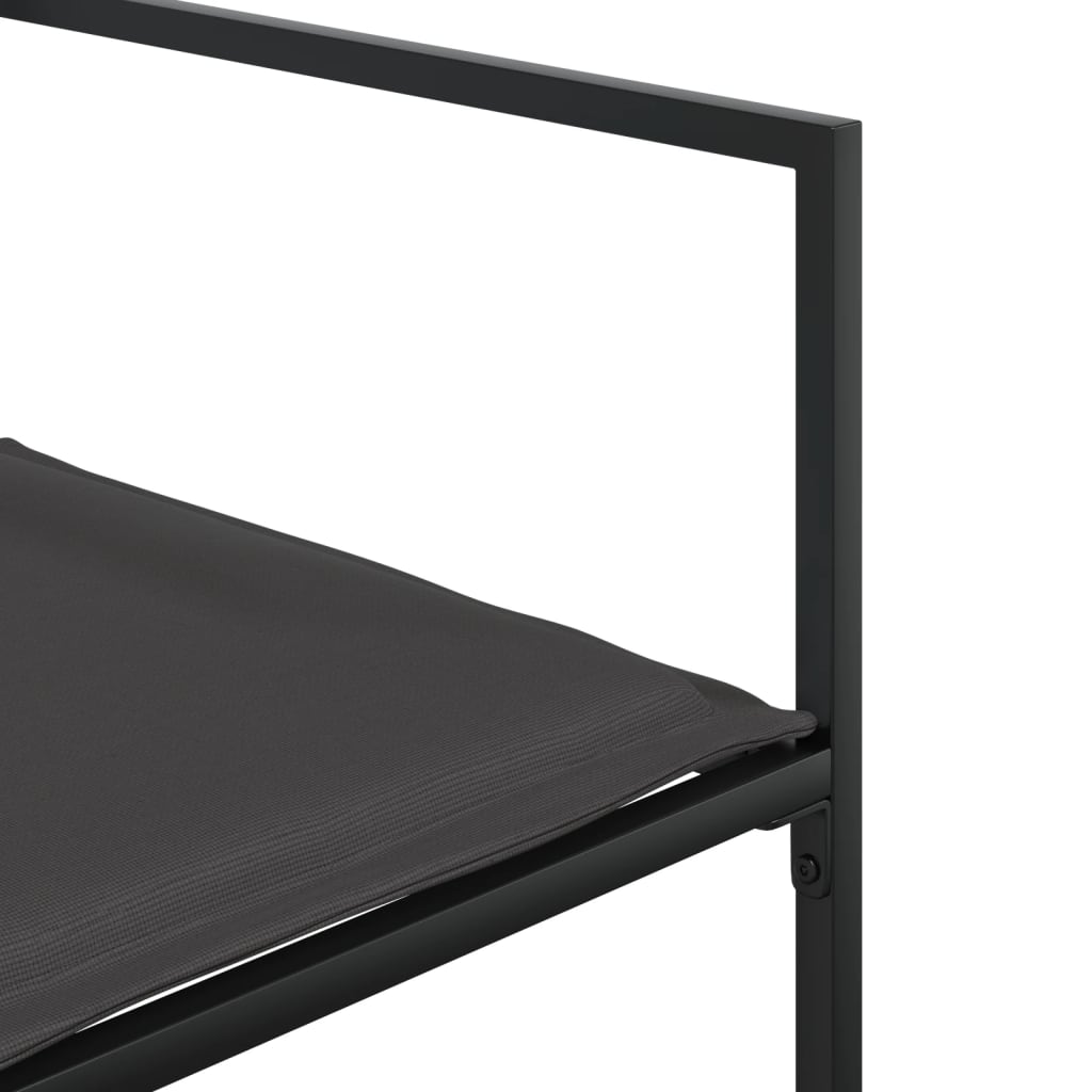 Σετ Τραπεζαρίας Κήπου 15 τεμ. Μαύρο από Textilene με Μαξιλάρια - Pakobazaar