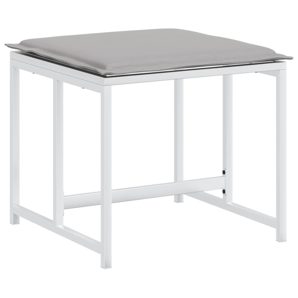 Σετ Τραπεζαρίας Κήπου 13 τεμ. Λευκός από Textilene με Μαξιλάρια