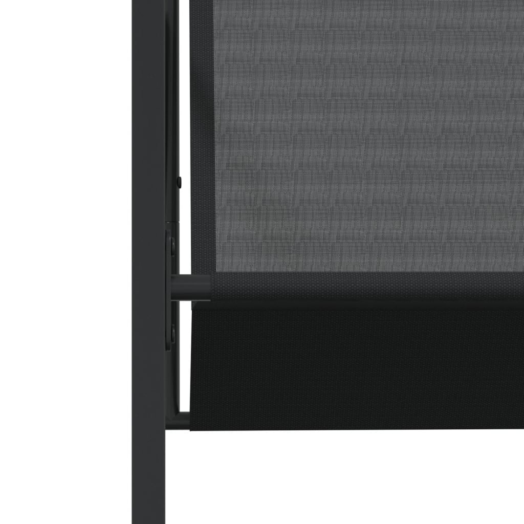 Σετ Τραπεζαρίας Κήπου 15 Τεμαχίων Μαύρο από Textilene