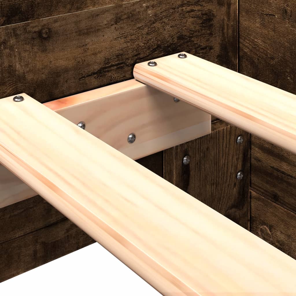 Πλαίσιο Κρεβατιού Καπνιστή Δρυς 100x200 εκ. Επεξεργασμένο Ξύλο - Pakobazaar