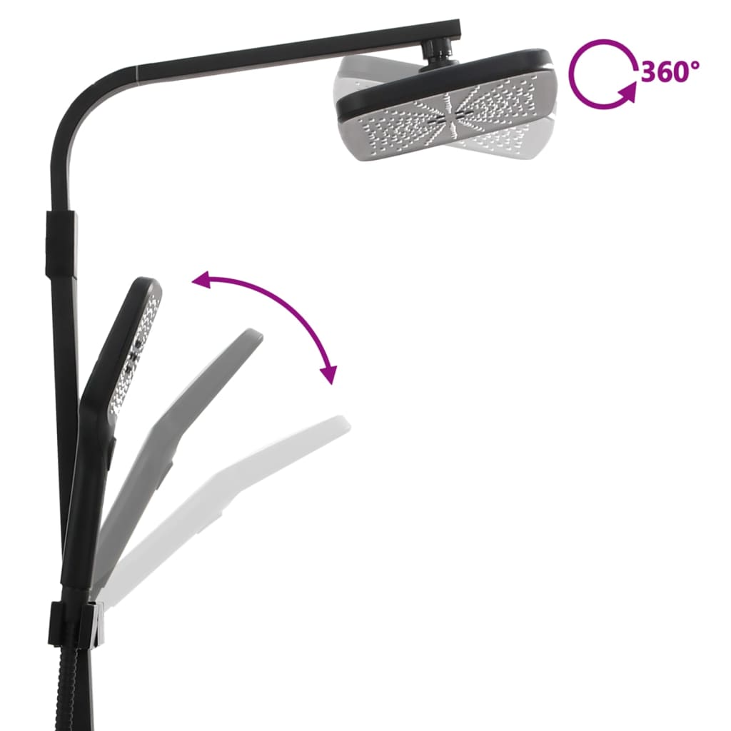 Σετ Στήλης Ντους & Τηλέφωνο Μαύρο Μπαταρία & Σπιράλ Ορείχαλκος - Pakobazaar