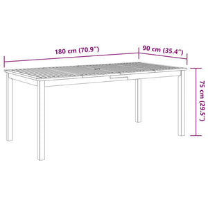Σετ Τραπεζαρίας Κήπου 7 Τεμαχίων 180x90x75 εκ. από Μασίφ Ξύλο Ακακίας