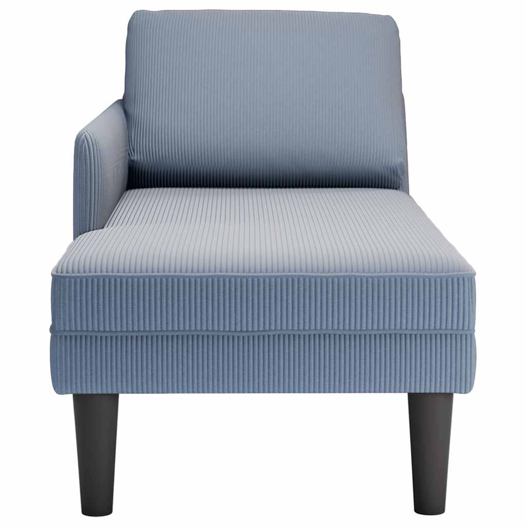 Σαλόνι ξαπλώστρας με μαξιλάρι Μπλε ύφασμα Corduroy - Pakobazaar