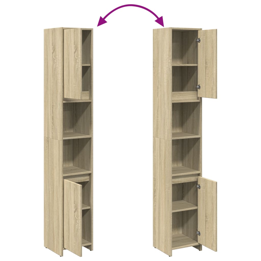 Στήλη Μπάνιου Sonoma Δρυς 30 x 30 x 183,5 εκ. από Ξύλο - Pakobazaar