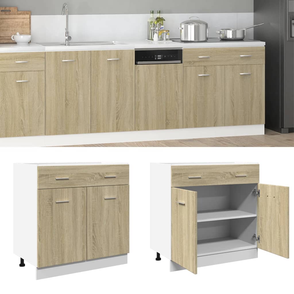 Ντουλάπι με Συρτάρια "Lyon" σε Χρώμα Sonoma Δρυς 80x46x81,5 εκ. από Τεχνητό Ξύλο