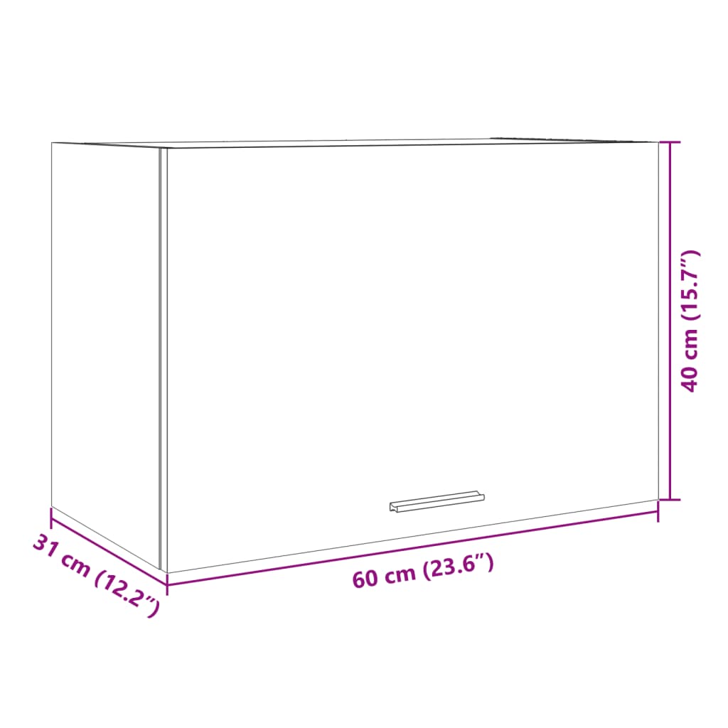 Κρεμαστό Ντουλάπι "Lyon" Ξύλο Sonoma Δρυς 60x31x40 εκ. από Τεχνητό Ξύλο - Pakobazaar