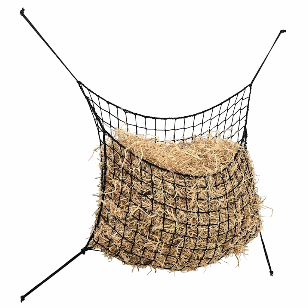 Δίχτυα Σανού 2 Τεμ. Ορθογώνια Μαύρο 90 x 60 εκ. από PP