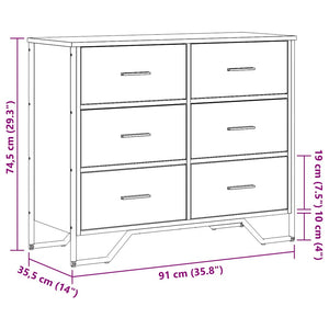 Συρταριέρα Γκρι Sonoma 91x35,5x74,5 εκ. από Επεξεργ. Ξύλο