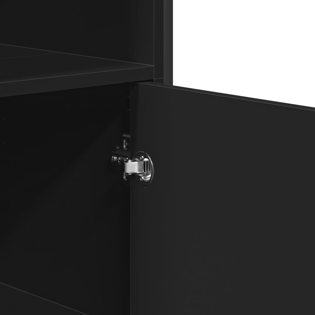 Ντουλάπι Μαύρο 79,5x35,5x137,5 εκ. Επεξεργασμένο Ξύλο