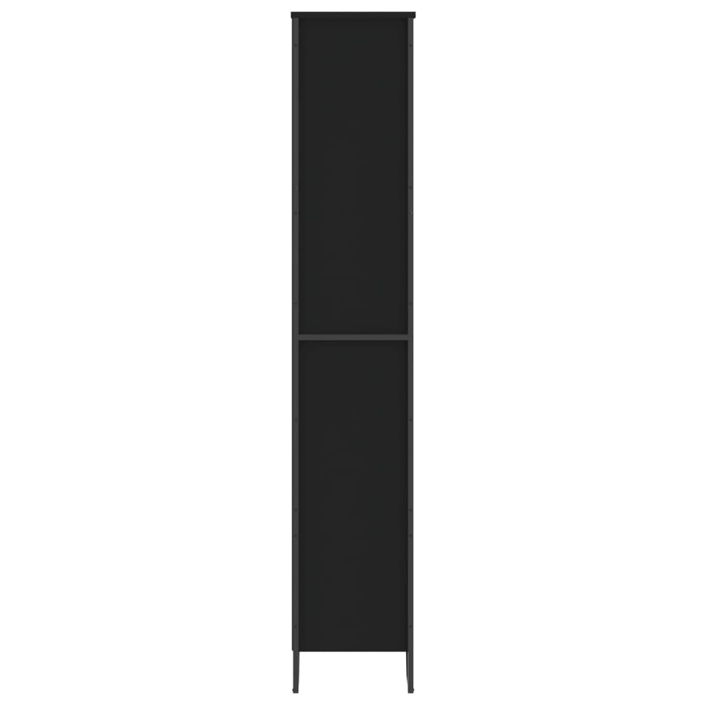 Βιβλιοθήκη Μαύρη 80x31x169 εκ. από Επεξεργασμένο Ξύλο