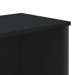 Βιβλιοθήκη Μαύρη 80x31x169 εκ. από Επεξεργασμένο Ξύλο