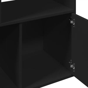 Βιβλιοθήκη Μαύρη 70x36x189 εκ. από Επεξεργασμένο Ξύλο