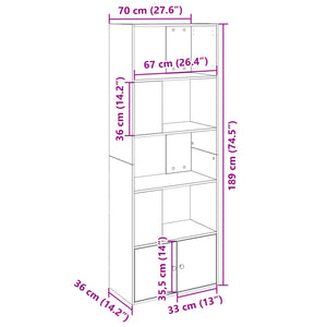 Βιβλιοθήκη Sonoma Δρυς 70x36x189 εκ. από Επεξεργασμένο Ξύλο - Pakobazaar