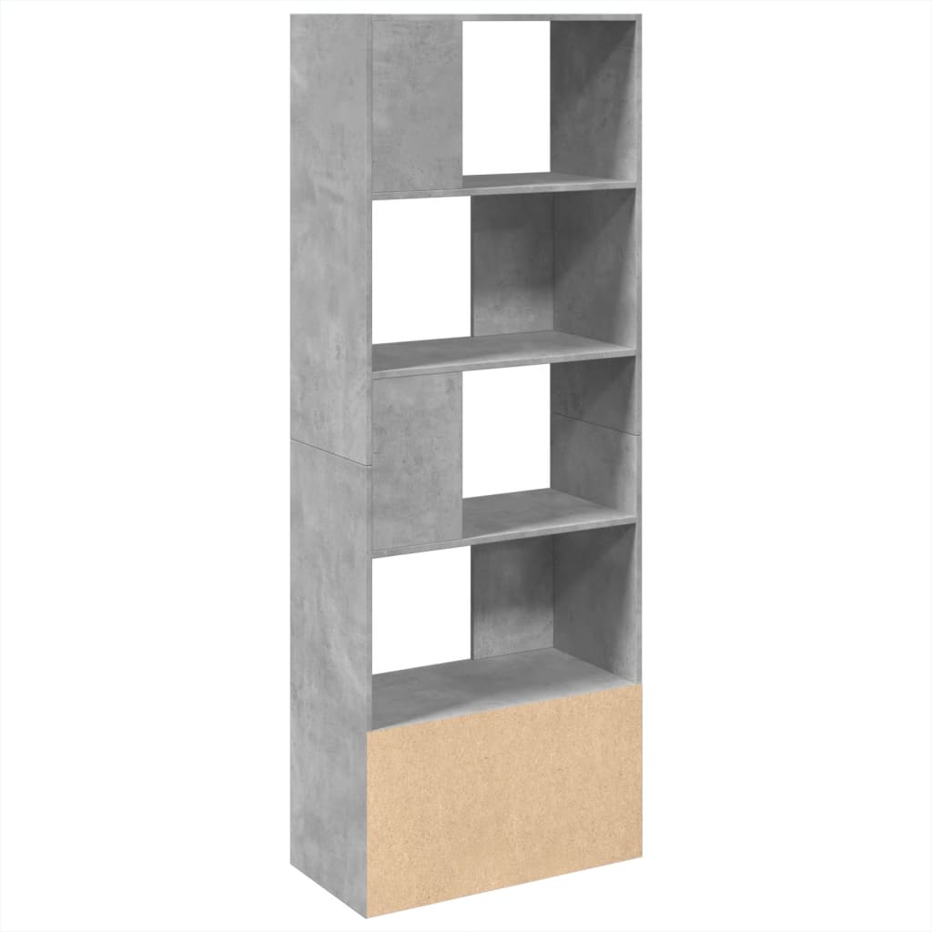 Βιβλιοθήκη Γκρι Σκυροδέματος 70x36x189 εκ. Επεξεργ. Ξύλο - Pakobazaar