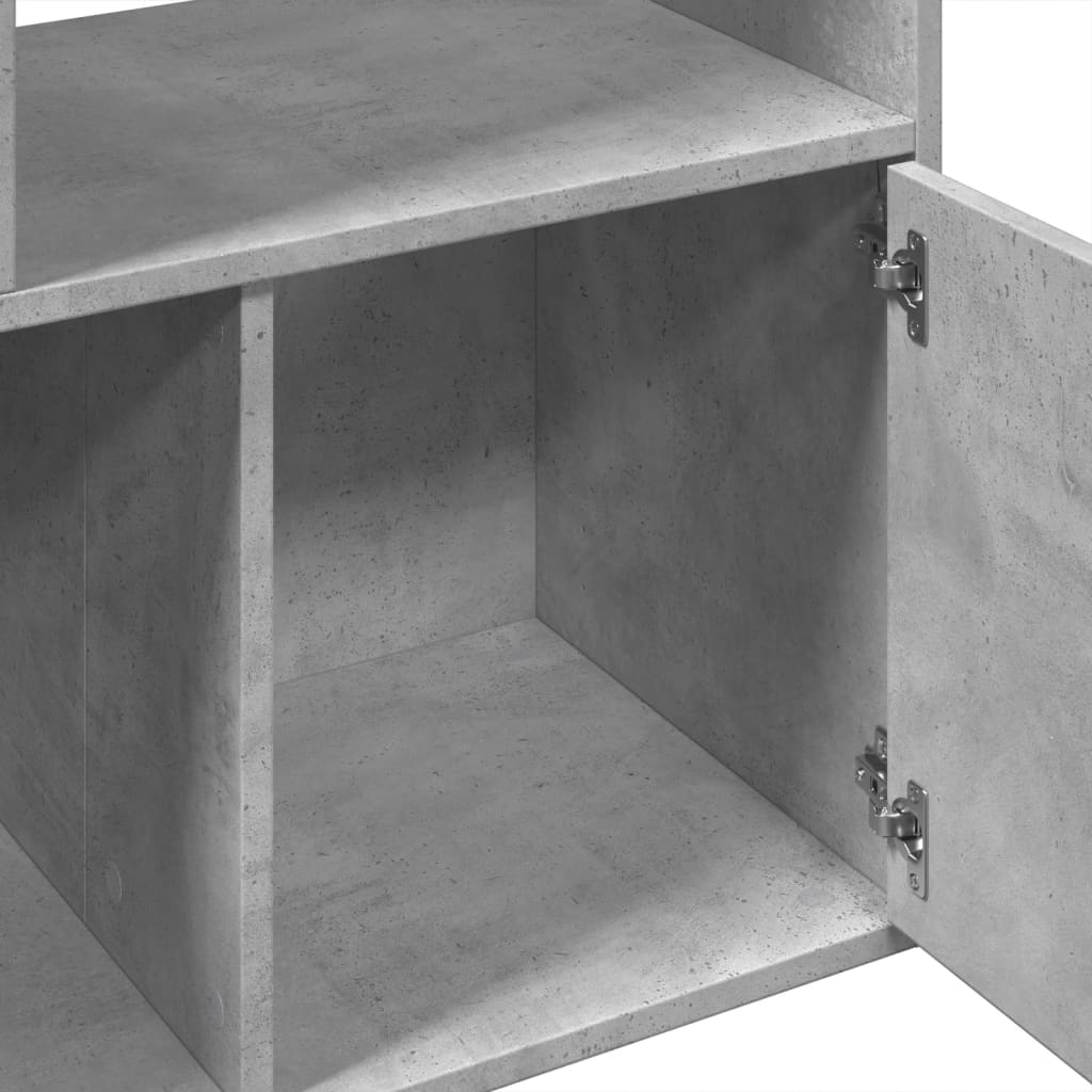 Βιβλιοθήκη Γκρι Σκυροδέματος 70x36x189 εκ. Επεξεργ. Ξύλο - Pakobazaar