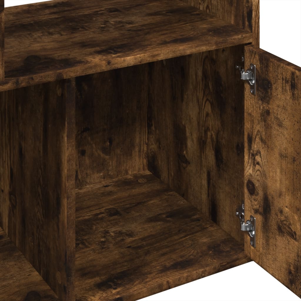 Βιβλιοθήκη Καπνιστή Δρυς 70x36x189 εκ. από Επεξεργασμένο Ξύλο