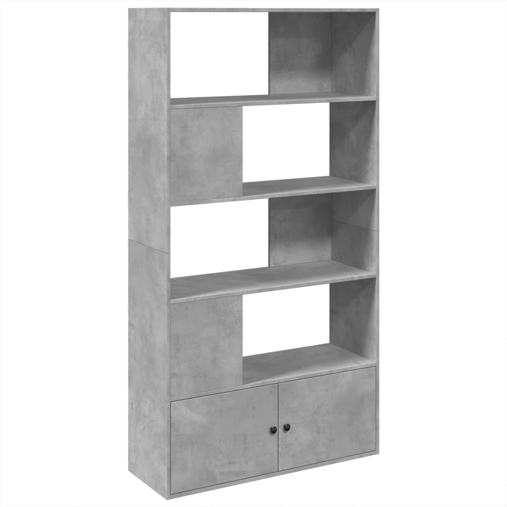 Βιβλιοθήκη Γκρι Σκυροδέματος 100x36x189 εκ. Επεξεργ. Ξύλο - Pakobazaar