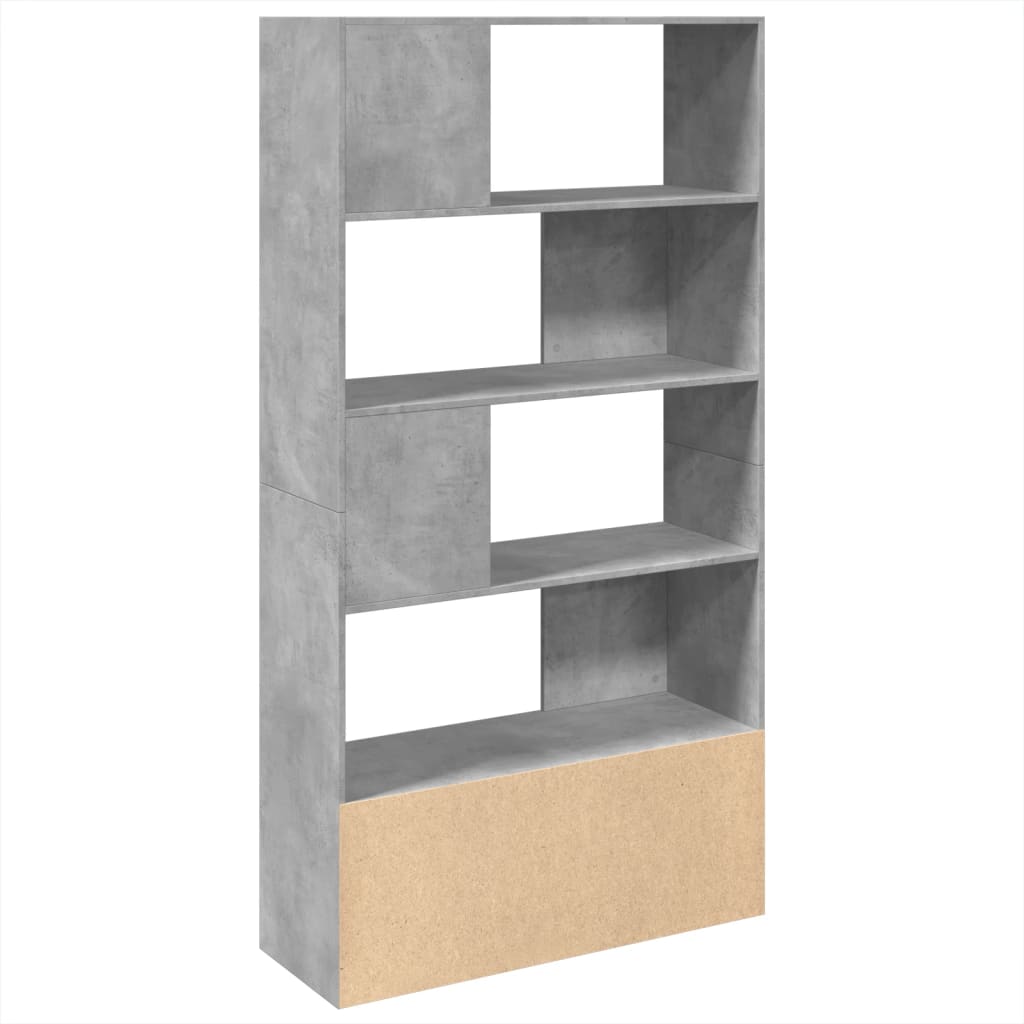 Βιβλιοθήκη Γκρι Σκυροδέματος 100x36x189 εκ. Επεξεργ. Ξύλο - Pakobazaar
