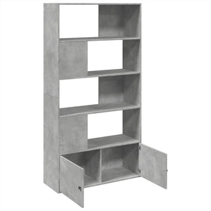 Βιβλιοθήκη Γκρι Σκυροδέματος 100x36x189 εκ. Επεξεργ. Ξύλο - Pakobazaar