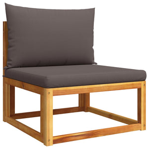 Σετ Καναπέδων Κήπου 6 Τεμαχίων με Μαξιλάρια από Ξύλο Ακακίας και Σχοινί