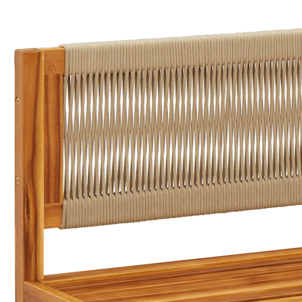 Σετ Καναπέδων Κήπου 5 Τεμαχίων με Μαξιλάρια από Ξύλο Ακακίας και Σχοινί