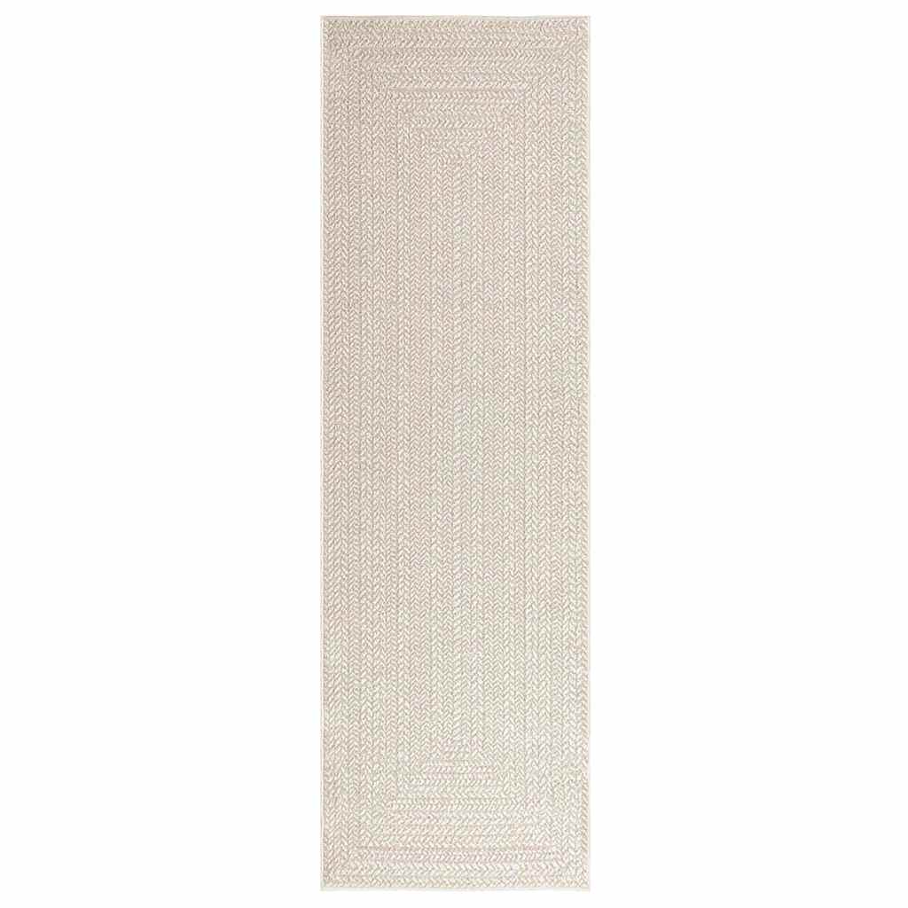 Χαλί ZIZUR Κρεμ Όψη Γιούτας Εσωτ. & Εξωτ. Χώρου 80x250 εκ. - Pakobazaar