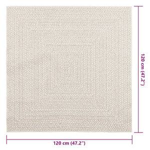 Χαλί ZIZUR Κρεμ Όψη Γιούτας Εσωτ. & Εξωτ. Χώρου 120x120 εκ. - Pakobazaar