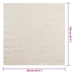 Χαλί ZIZUR Κρεμ Όψη Γιούτας Εσωτ. & Εξωτ. Χώρου 120x120 εκ.