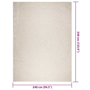 Χαλί ZIZUR Κρεμ Όψη Γιούτας Εσωτ. & Εξωτ. Χώρου 240x340 εκ. - Pakobazaar